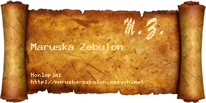 Maruska Zebulon névjegykártya